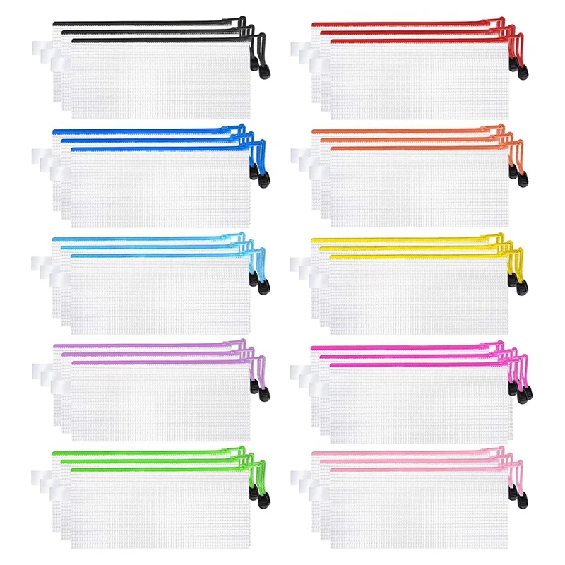 

Zipper Mesh Pouch,Waterproof File Storage Bags, Multipurpose For Organizing Office Supplies Cosmetics Bags