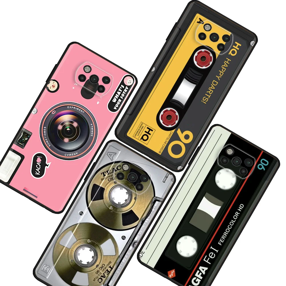 

Shockroof Protective Back Case For Xiaomi Mi Poco X3 NFC X4 Pro M3 M4 F4 C40 F1 F3 GT M5 C51 Phone Cover Vintage Camera Cassette