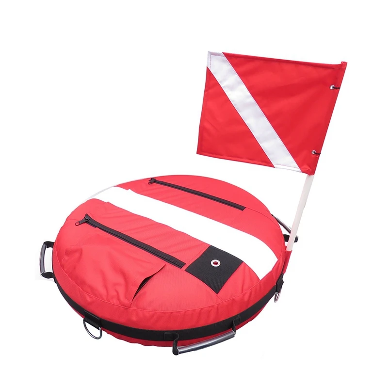 

Heavy Duty Freediving Training Buoy Float Ball With Flag Scuba Diving Inflation Signal Safety Gear Equipment
