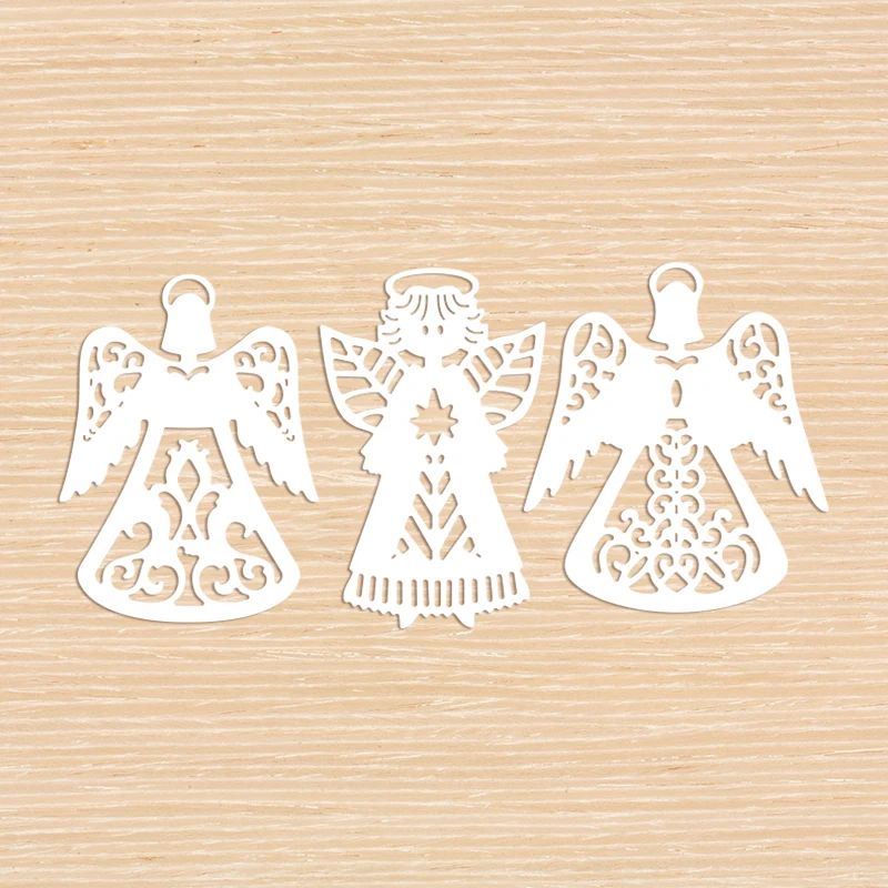 3 шт. металлические Вырубные штампы Ангел с крыльями для сделай сам скрапбукинга