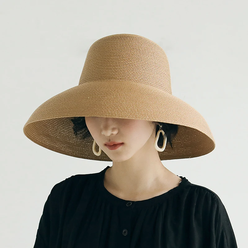 

Handmade Women Summer Sun Hat Big Eaves Beach Japanese Style Holiday Fold Fisherman Cap Temperament Flat Sun Hat