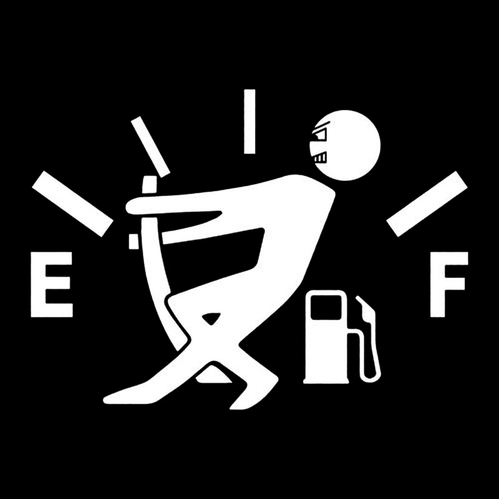 

Funny Car Sticker Vinyl 3.544.52in/11.59cm High Consumption Decal Printed With Put Forth Refuel Little Man 3 Colors