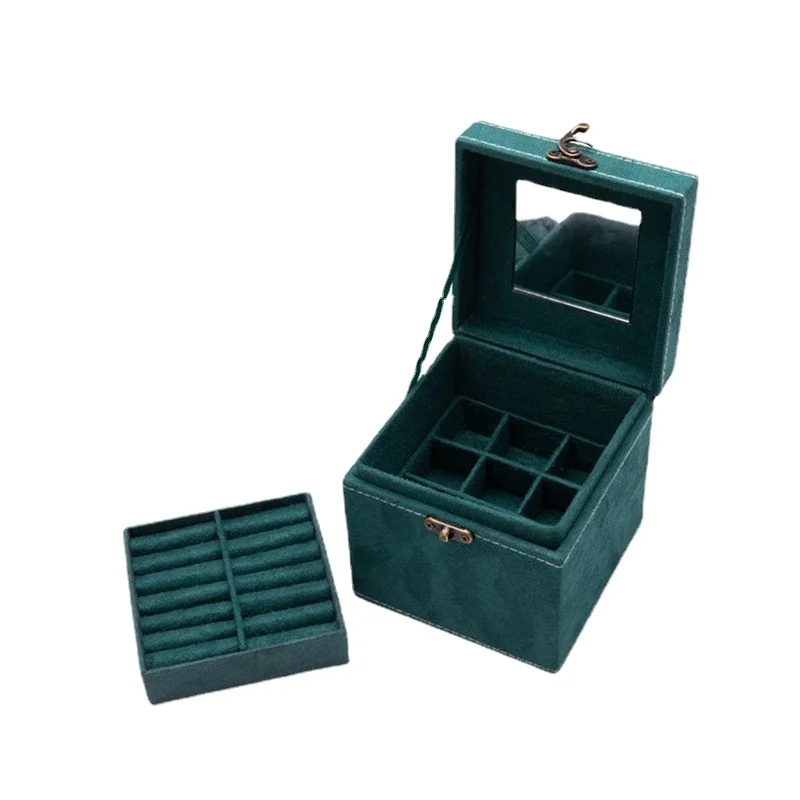 

Three-Layer Leather Jewelry Storage Box Organizer for Girl Necklace Bracelet Earrings Jewelry Storage Box Case Earrings Display