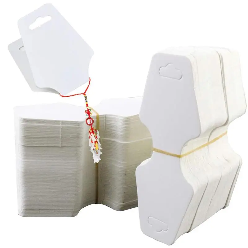 

Jewelry Display Cards 100 PCS Self Adhesive Necklace Packaging Card Kraft Paper Hanging Jewelry Tags Small Business Supplies For