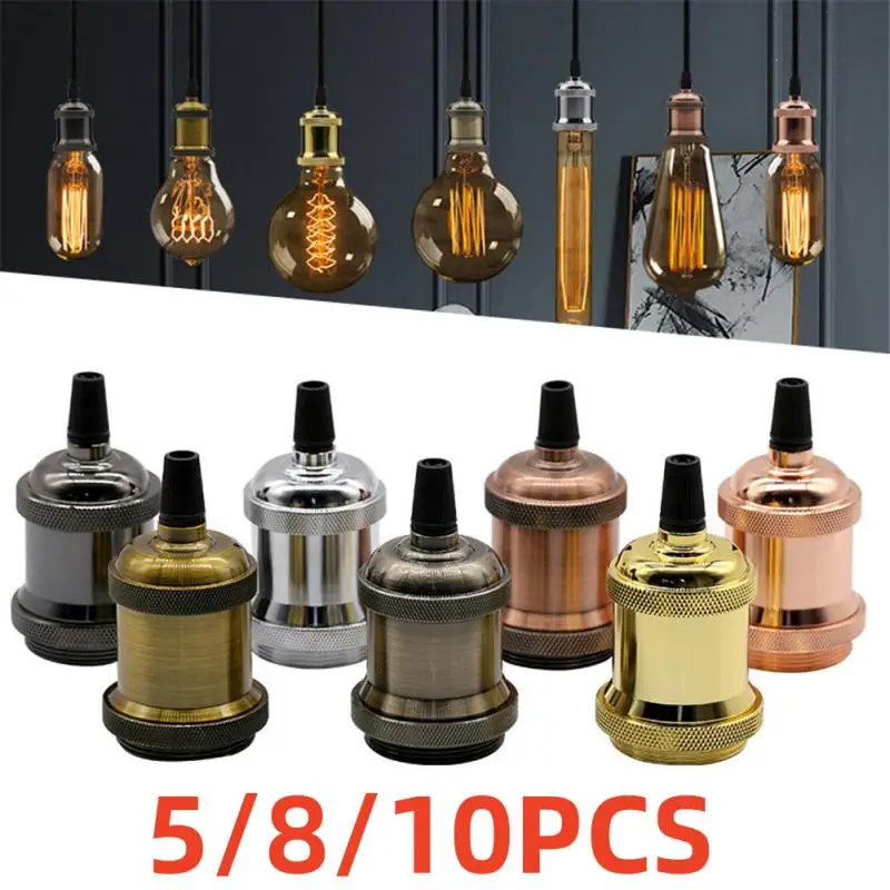 

5/8/10pcs Vintage Lamp Socket Edison Screw Lamp Holder E27 Bulb Bases Light Bulb 90-265V Industrial Hanging Lamp Home For Decor