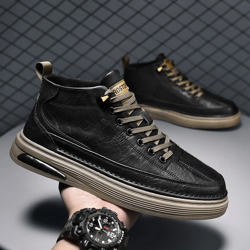 

Trendy Microfiber Rivet Shoes Buckle Men's Shoes Luxury Lace Up Men's Casual Canvas Shoes Outdoor Walking Men's Flat Borad Shoes