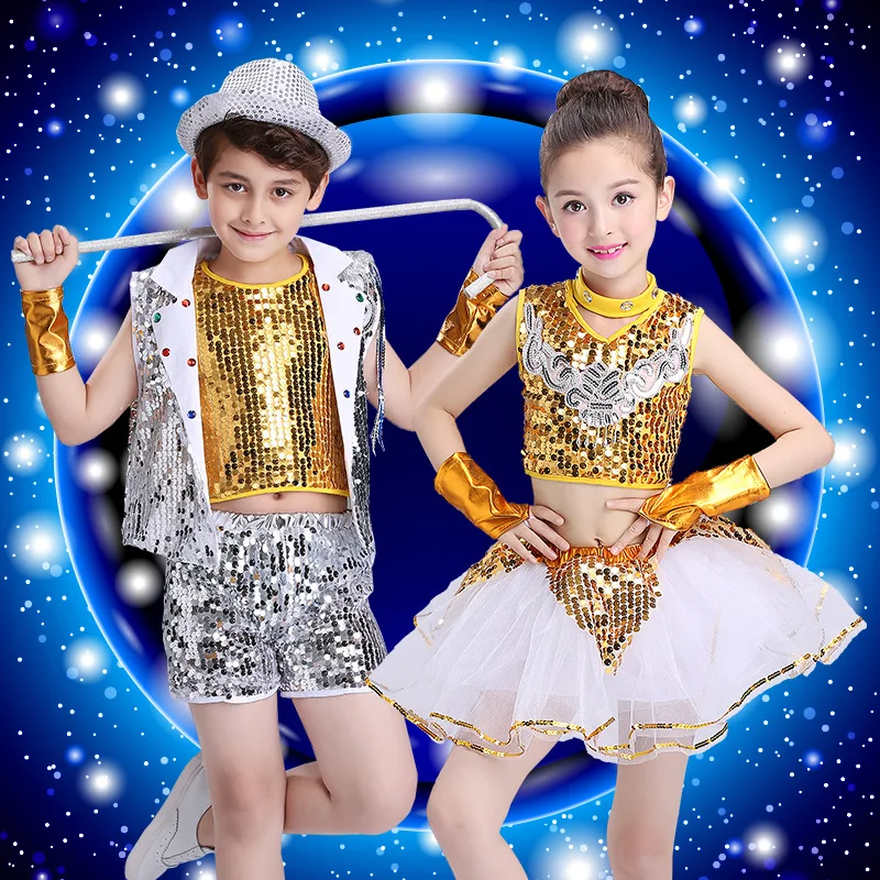 Блестящее платье для джазовых танцев в стиле хип-хоп девочек современный
