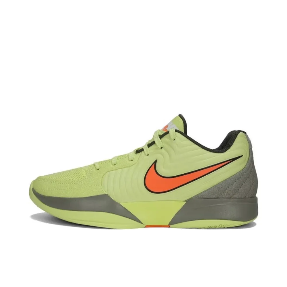 Фото Кроссовки для баскетбола Nike Ja 2: удобные, универсальные, нескользящие, прочные, низкие, унисекс, желто-зеленые FD7327-701 №2