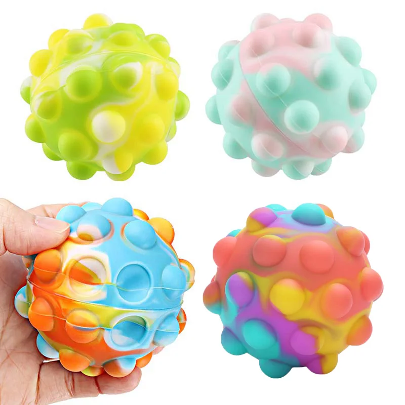 4 PCS Pop Ball Pop Fidget Stress Ball  Toys, BPA Free Food Grade Silicone Toys,Fidget Sensory Toys, Stress Relief Toys