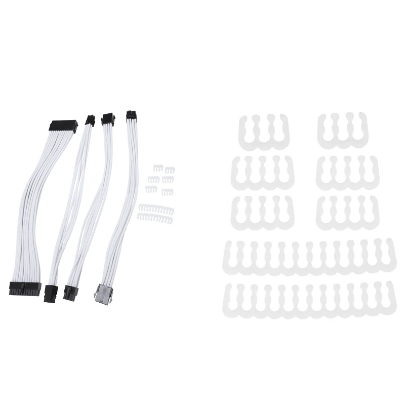 

1Set Basic Extension Cable Kit & 8PCS/Lot PP Cable Comb Motherboard 6/8/24 Pin PC Power Cables Wiring