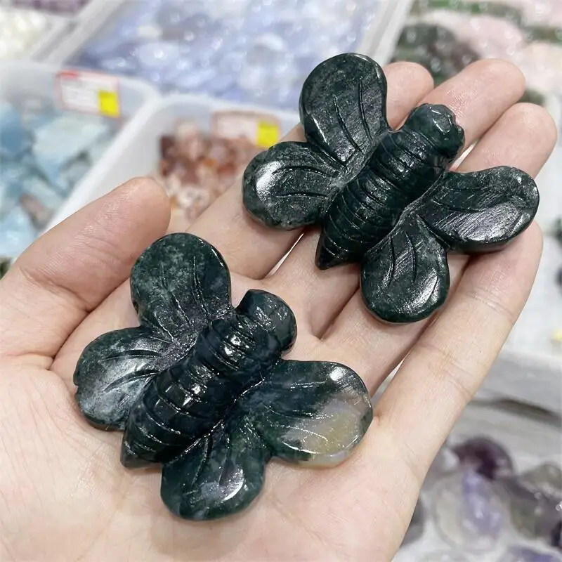 

Natural Fluorite Bee Crafts Healing Crystal Reiki Chakra Figurine Home Decoration Accessories Room Decor 1pcs
