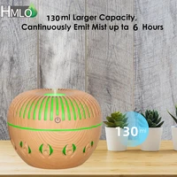 home appliances 130ml hollow out wood grian aromatherapy usb air humidifier ultrasonic cool mist aroma essential oil diffuser