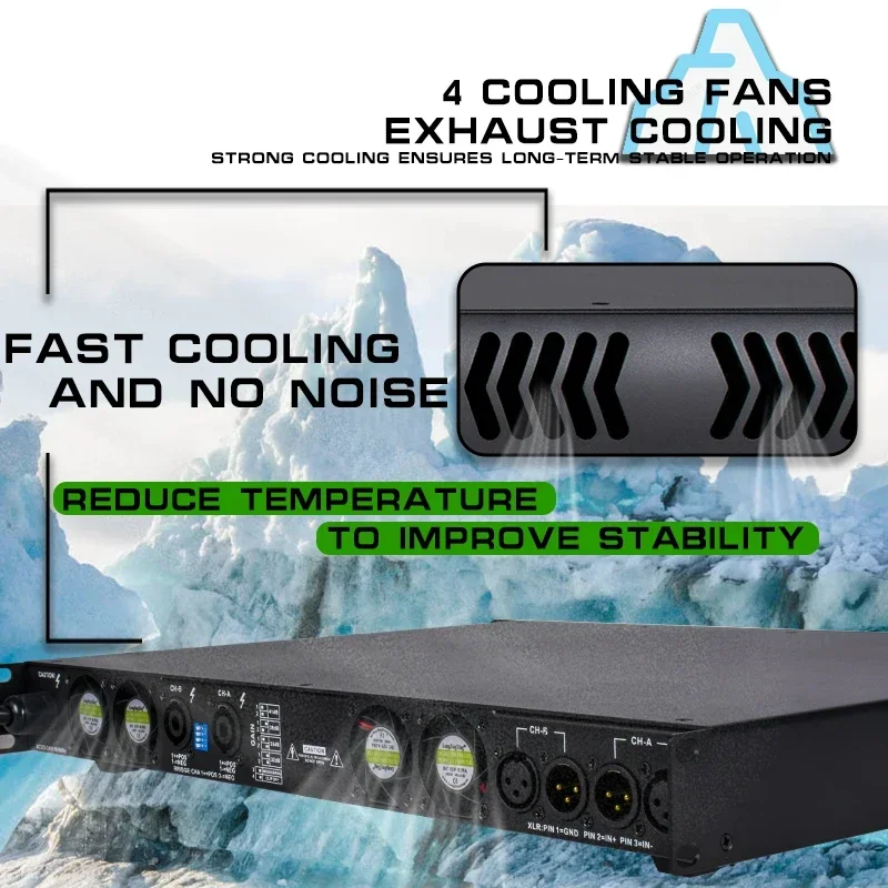 RPX-2 1U Профессиональный цифровой усилитель мощности 2500 Вт Усилитель уровня