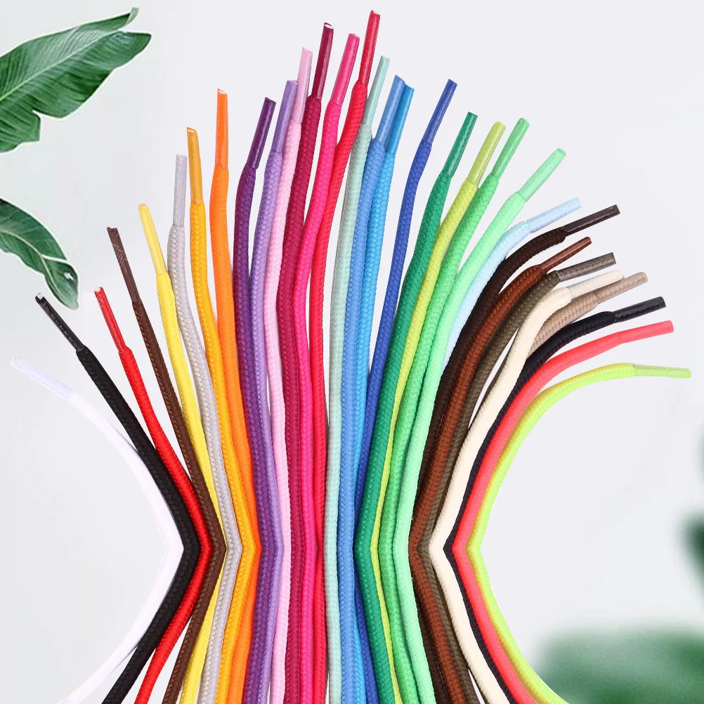 

30 PCS Kids Shoelace Brown Dress Shoe Laces Round Shoelaces Elastic Shoe Laces Kids Flat Rope Laces