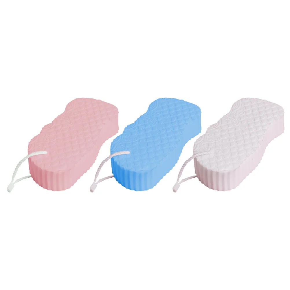 

3Pcs Convenient Sponge Back Scrubber Supple Bathing Rubbing PVA Sponge for Baby