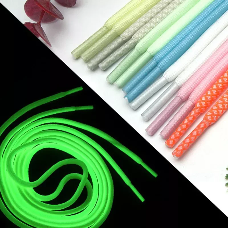 

2023NEW Shoelaces Glow In The Dark Night Color Round Fluorescent Shoelace Sports Canvas Shoelaces Adult Children Shoe Laces