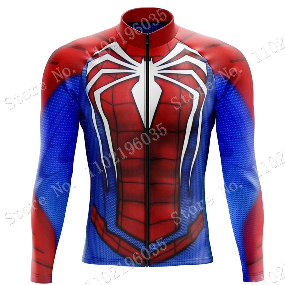 

2022 Spider Cartoon Anime Cycling Jersey Summer Long Sleeve Clothing Race Road Bike Shirts Bicycle Tops MTB Uniform Maillot