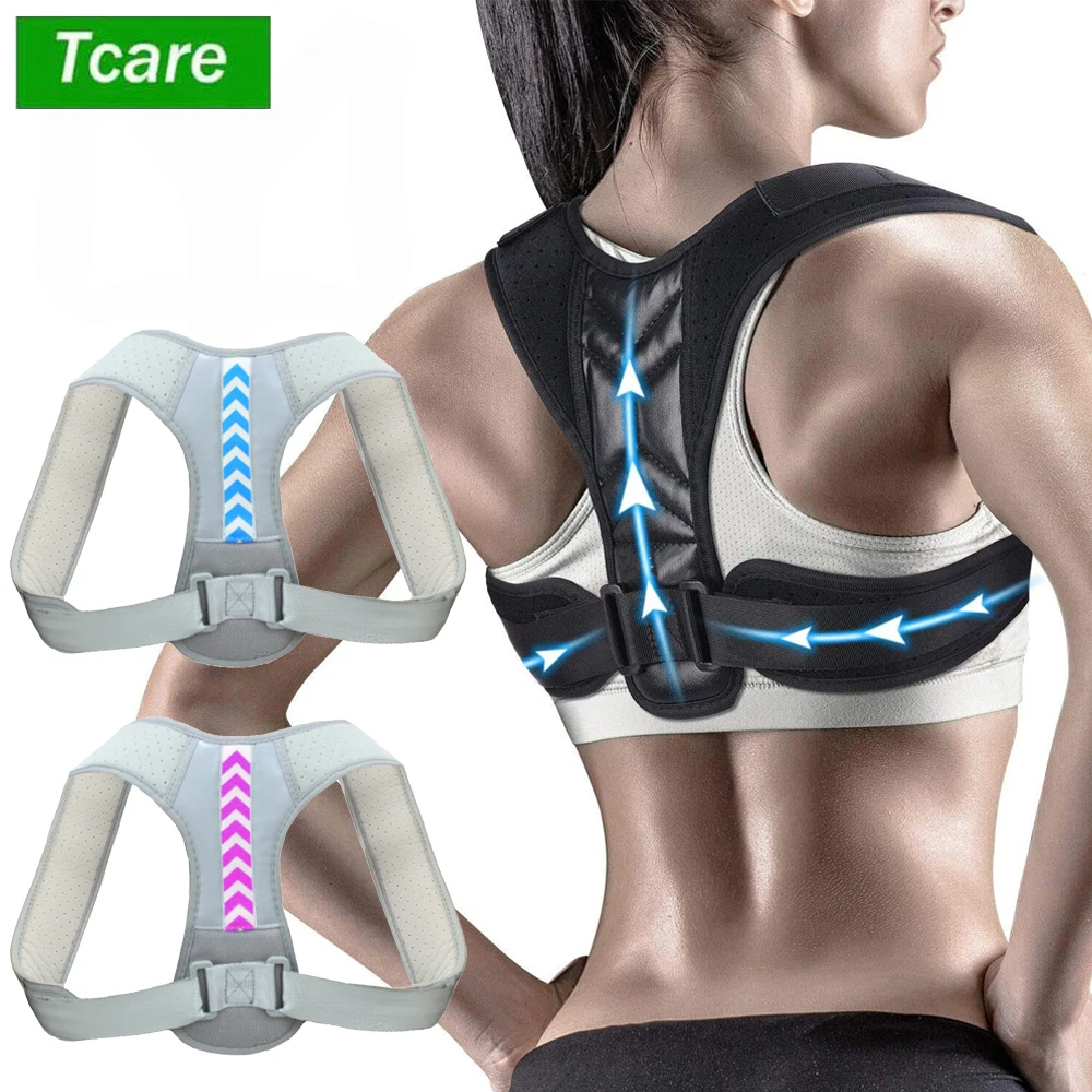 Tcare-Corrector de postura médico para hombre y mujer, cinturón ajustable para corrección de postura, clavícula, columna vertebral, hombros y lumbares