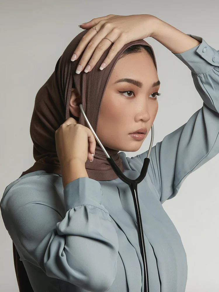 Эластичный стильный женский мусульманский тюрбан с отверстиями для ушей удобная