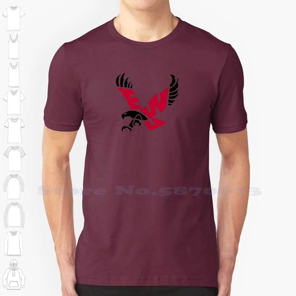 

Eastern Washington Eagles Logo Casual Streetwear Print Logo T-shirt Graphic 100% Cotton Tee