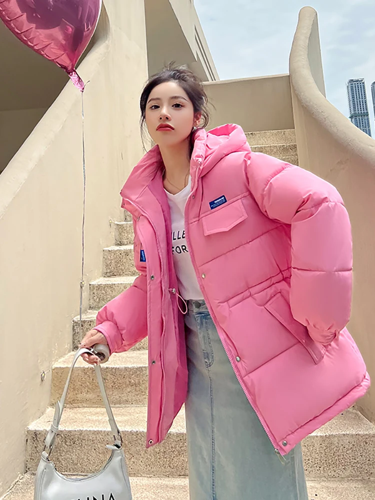 2023 New Winter Women Oversized Parkas Jackets Casual Thick Warm Hooded Pattern Coat Female Winter Outwear Sports Jacket parkas