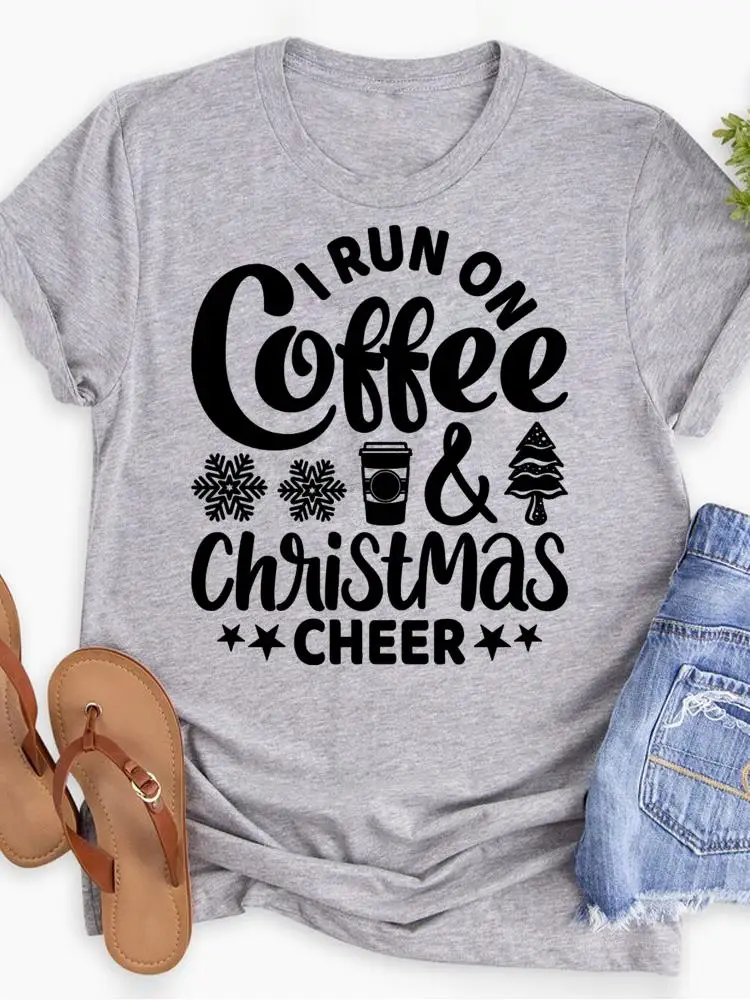 

Трендовая Милая футболка в стиле милых букв, женская модная дамская Новогодняя рубашка с принтом, одежда, Рождественская футболка с графическим рисунком