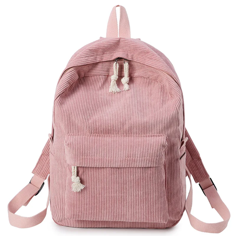 

Teenage Travel Backpacks Backpack Mochila Women Striped School Girls Bags Rucksack Corduroy Soulder Bag For Design School Bag