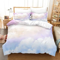 rainbow colorful cloud duvet cover set bedding abstract art design quilt king queen bed sets teens kids girl adult bedclothes