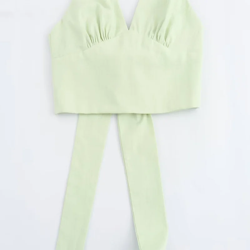 Женский модный однотонный топ Koekop с завязкой на шее винтажный женский шикарный