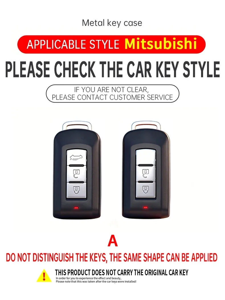 Фото Чехол для автомобильного ключа из цинкового сплава и карбона для Mitsubishi Xpander, Outlander, ASX, Pajero, Eclipse Cross, Montero №4