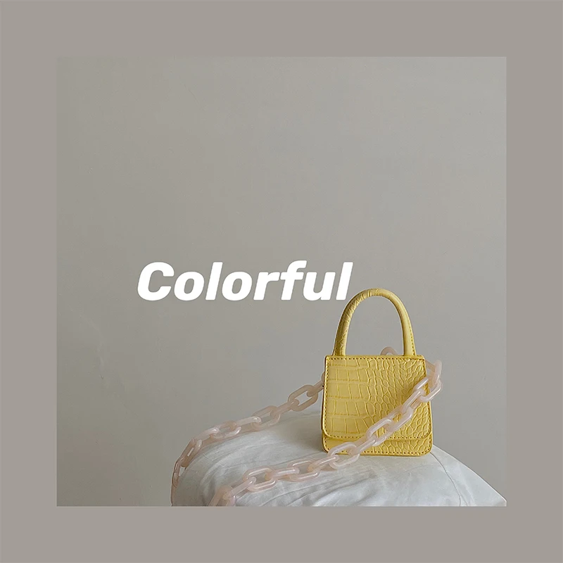 

Fresh and Cute Crocodile Pattern Crossbody Bag Hand-held Small Square Pocket Books and Handbags Female 2022 Spring Mini Handbag