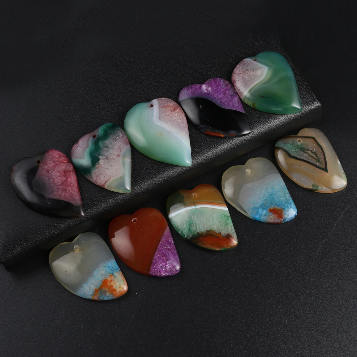 1 шт. Подвеска из натуральных камней круглые бусины подвески в виде сердца