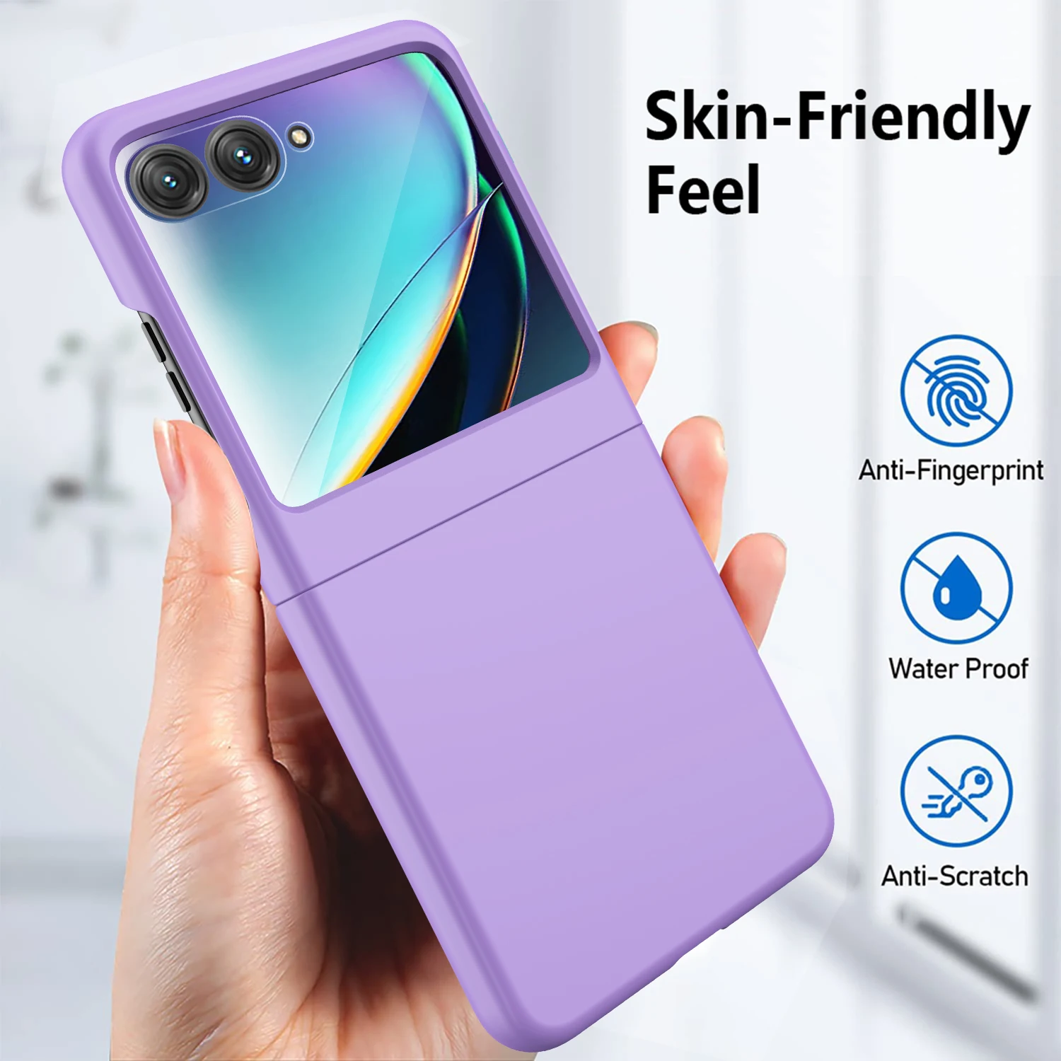 For Motorola Razr 40 Ultra Case Colorful Ultra Thin Skin Friendly Matte With Mirror Film Folding Shockproof Protection Hard Case