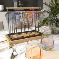 net red ins wind transparent glass home heat resistant living room drinking water cup set colorful high value beer drink cup