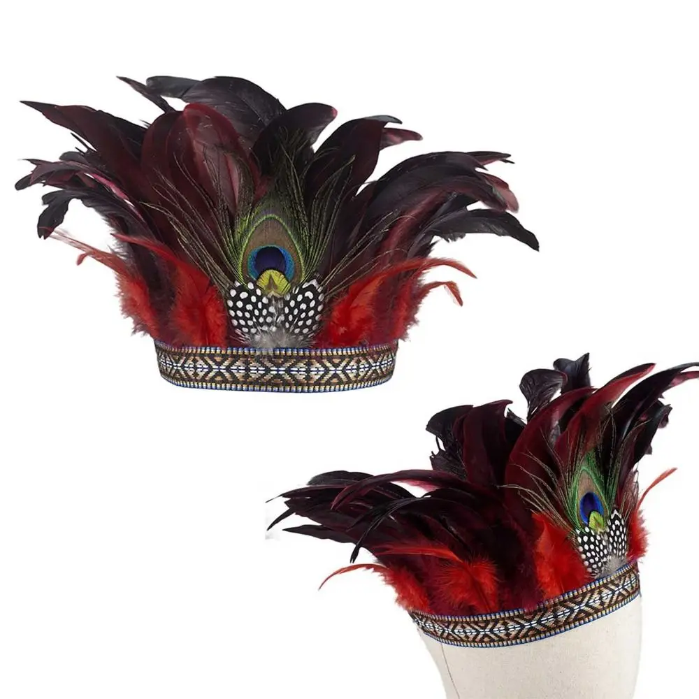 

Декоративный головной убор с короной из перьев, костюм павлина, новинка, ободок для волос для танцев, шоу, Хэллоуина