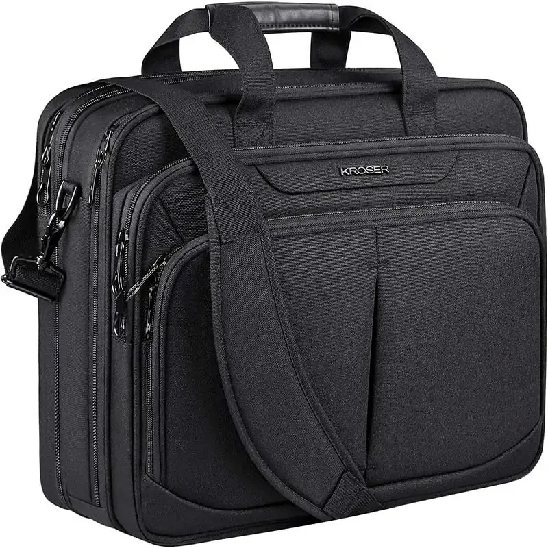 

Bag Expandable Lightweight Briefcase for 17.3" Laptop Premium Business Work Bag Water-Repellent Messenger Bag with RFID Pockets