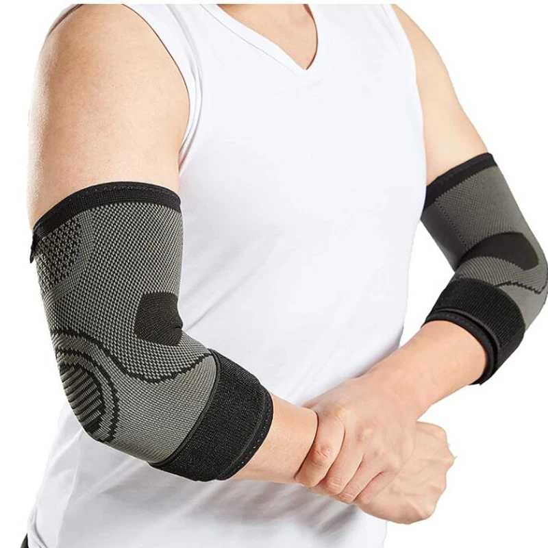 Adjustable Elbow Brace Compression Sleeve Arm Support with Strap for Tendonitis Arthritis Basketball Sport Elbow Injury Recovery