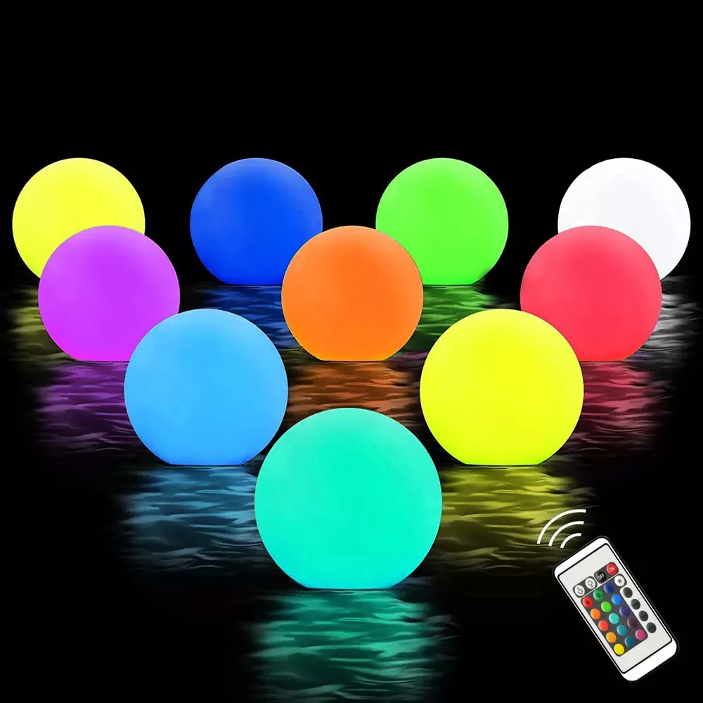 

16 Color Floating Pool Lights 8cm Changing RGB LED Ball Lights IP67 Waterproof Hot Tub Night Lights Pool Toys