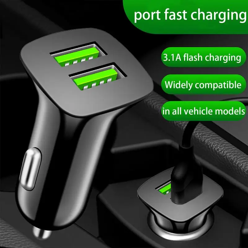Для автомобиля USB Автомобильное зарядное устройство Адаптер 5V3.1A 2-портовое