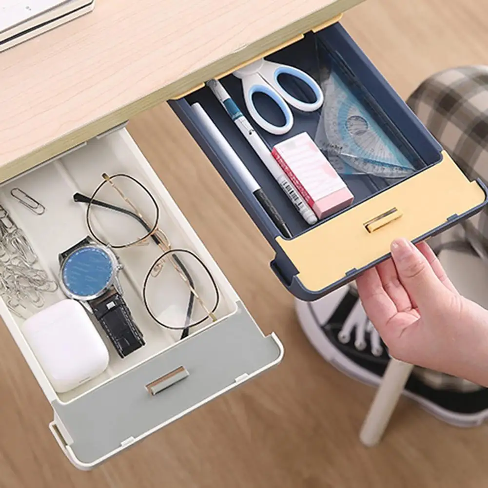 

Solid Color Durable Buckle Design Storage Tray ABS Drawer Organizer Eco-friendly for Office