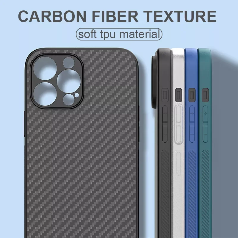 

Free Shipping Fiber Texture Soft Silicone Case For iPhone 11 12 13 Pro Max Soft Tpu Shockproof Cover iPhone 11Pro 12Pro 13Pro Ma