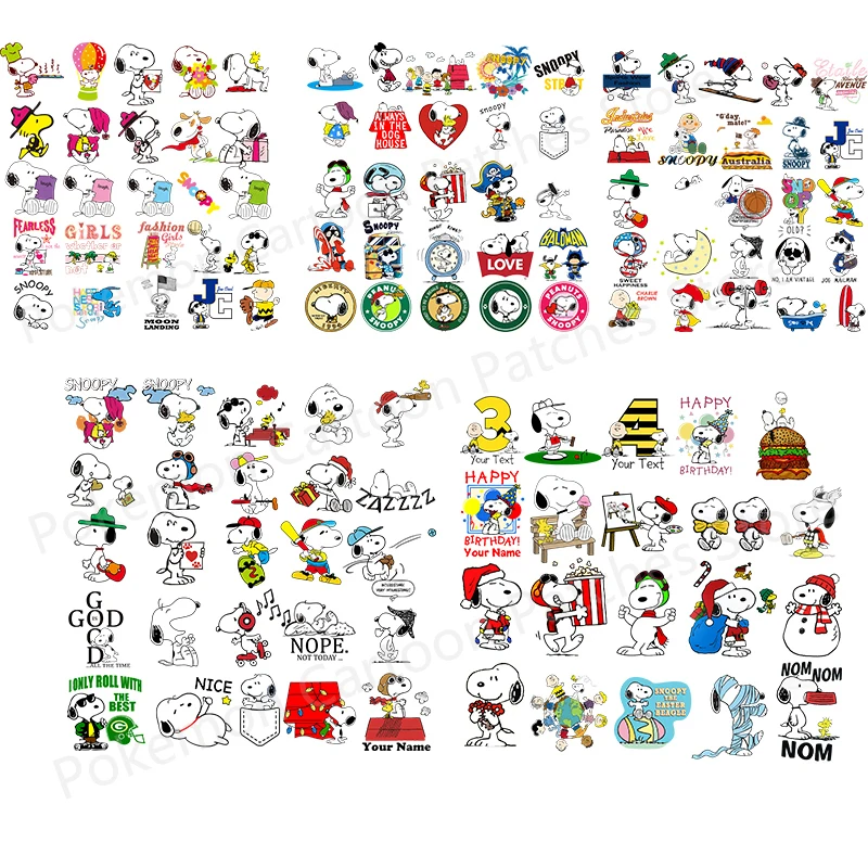 

Snoopy Dog Iron-on Transfers for Clothing Fusible Patch Sticker for Kids Clothes Transfer Thermal Patches DIY Shirt Hoodies Gift