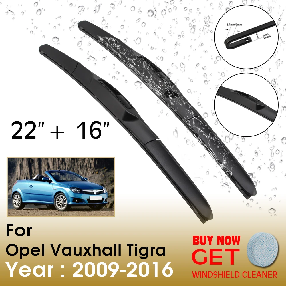 

Car Wiper Blade For Opel Vauxhall Tigra 22"+16" 2009-2016 Front Window Washer Windscreen Windshield Wipers Blades Accessories