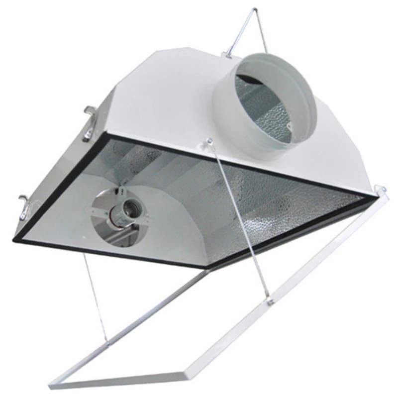 Greenhouse 6 Inch Air-cooled Flip Glass Protection Lampshade For Plant Fill Light Reflector Lamp Shade With Air Guide