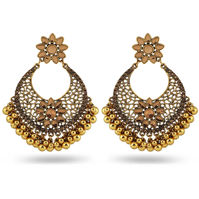 

2022 Instagram индийские Jhumki Jhumka кофейные бусины Цветок непель Тибетский Тайланд пирсинг серьги винтажные Модные женские ювелирные изделия для в...