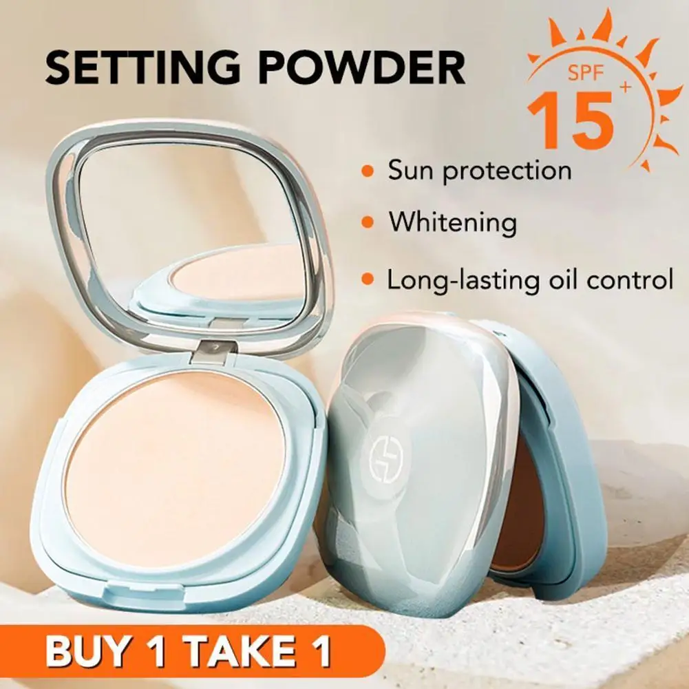 Silk Oil Control Makeup Powder Cake Concealer Waterproof Lasting Sunscreen Makeup Cosmetics Nude Natural Light-weight Brigh H7C0