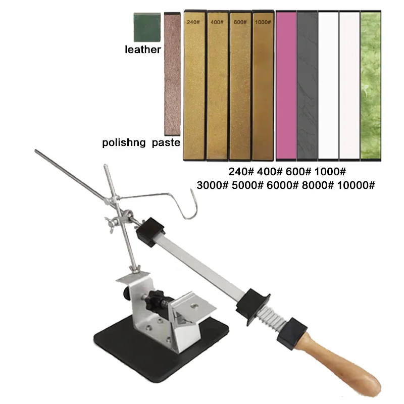 

knife Sharpener RS2 New 180° Rotary with Diamond Whetstone 4-11 sets Professional Fixed Angle Sharpening System Kitchen Tool