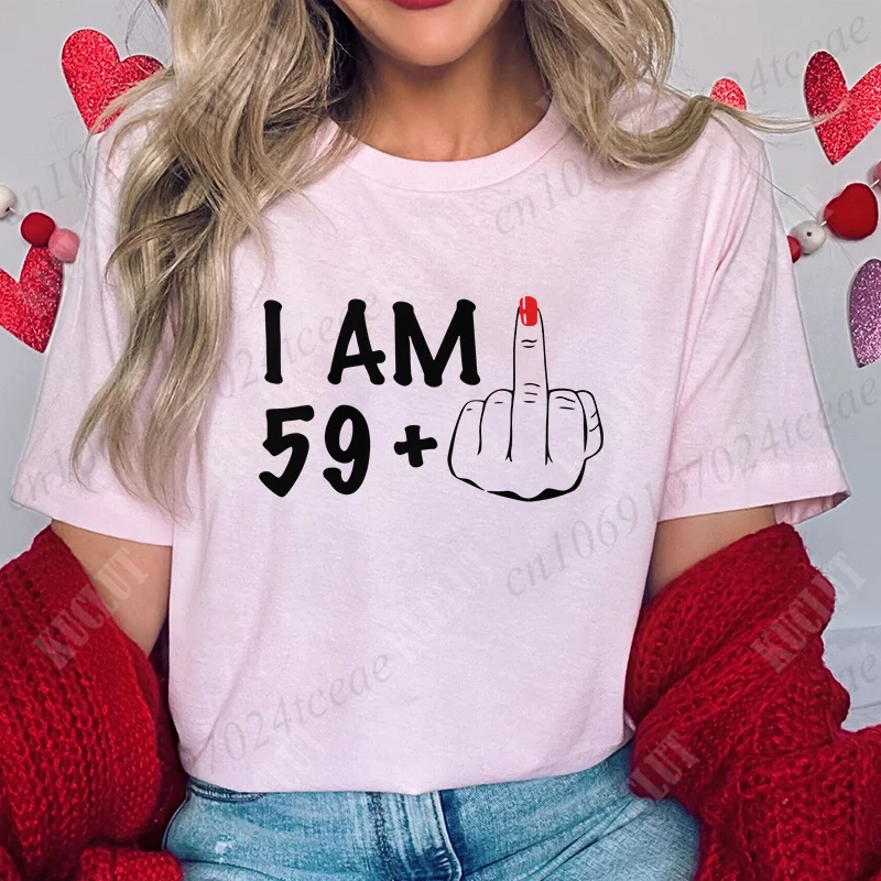 Женская новая модная одежда I Am 19/29/39/49/59/69 плюс топы со средним пальцем для