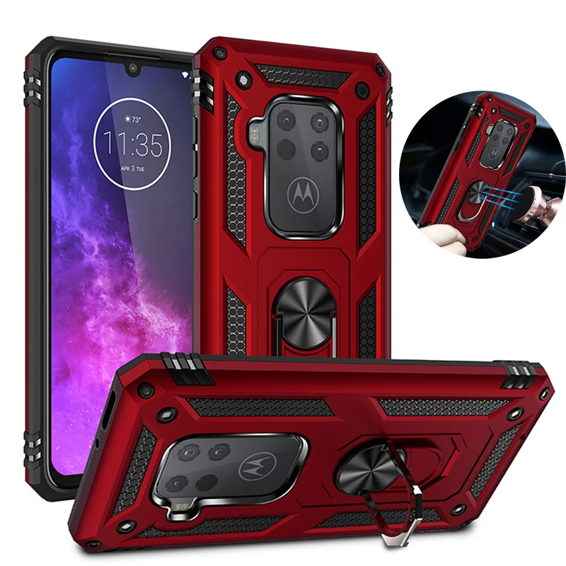

Shockproof Phone Case For MOTOROLA G6 G7 Plus Play Power E5 E6 Play E 2020 Z4 Ring Protective Cover For MOTO One Hyper Zoom Pro
