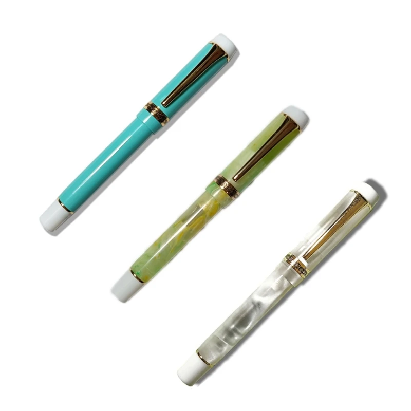 

Fountain Pens, Long Blade Medium Nib Inking Pens Smooth Writing Pens with Converter for Sketching, Calligraphy Ink Pens D5QC